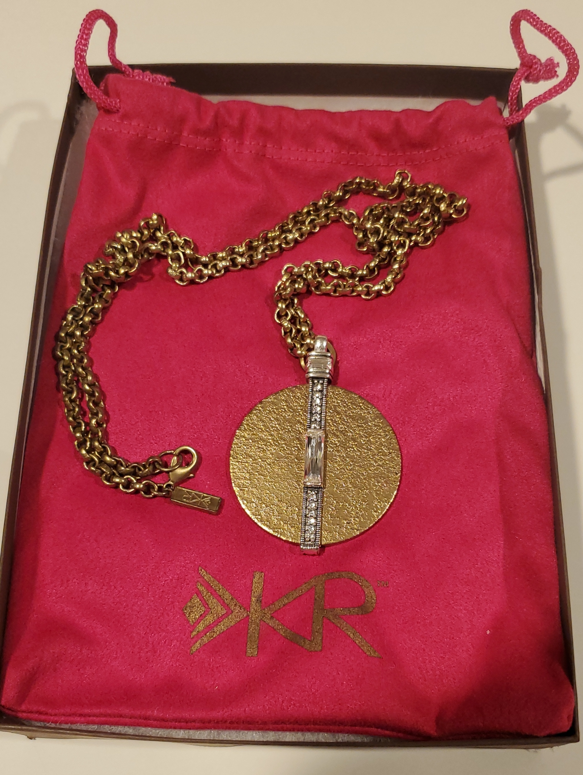Silpada Necklace Gold Crystal Pendant Preowned